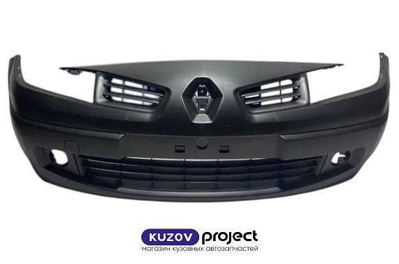 Бампер передний в сборе под птф Renault Megane 2006-2009 (Тайвань)